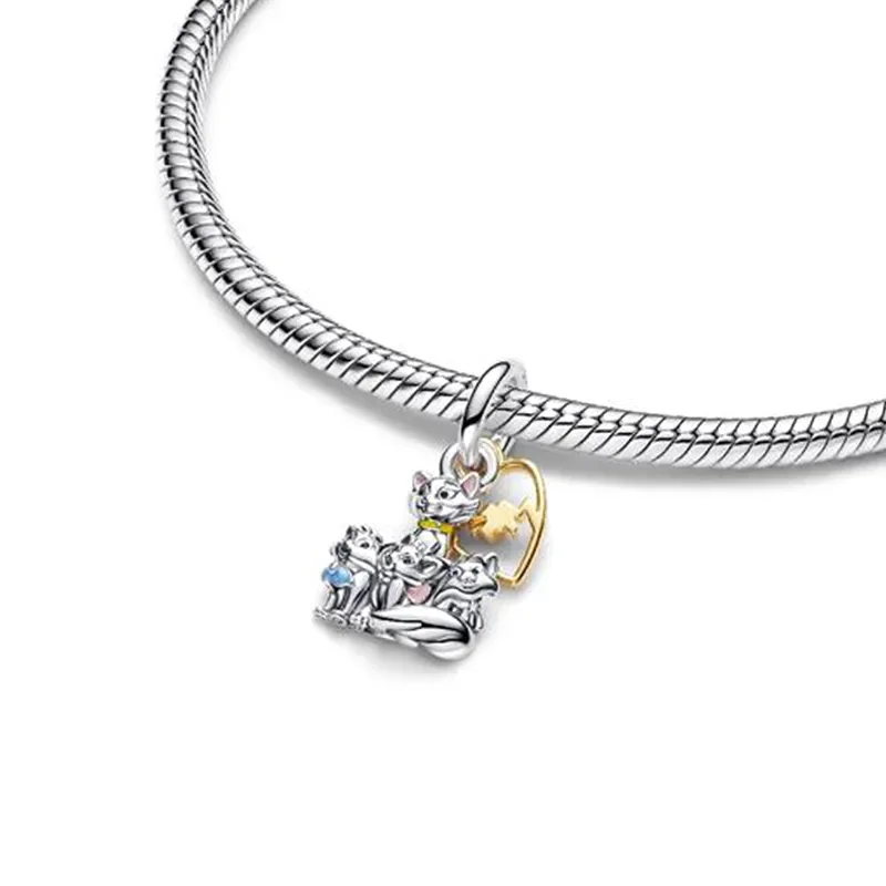 Potdemiel 925 Silver Disney Winnie the Pooh Minnie Charm Pendant Bead DIY Ladies'Party Jewelry Gifts Fit Original Bracelet Beads view 6