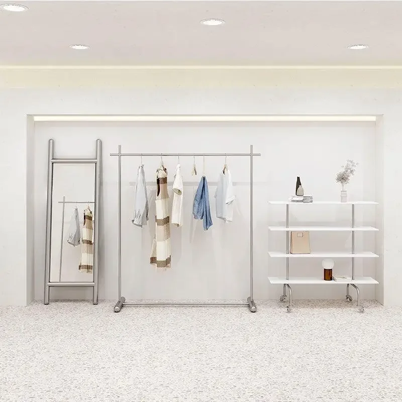 DSA clothing store display rack display Zhongdao floor-to-ceiling hanger prop rack stainless steel rack
