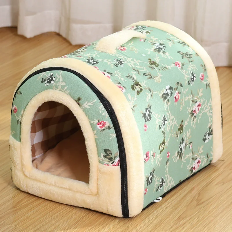 

Pet Supplies New Dog House Foldable Double-Layer Four Seasons Universal Cat Nest Warm Semi-Closed Grinding Claw Cat Nest