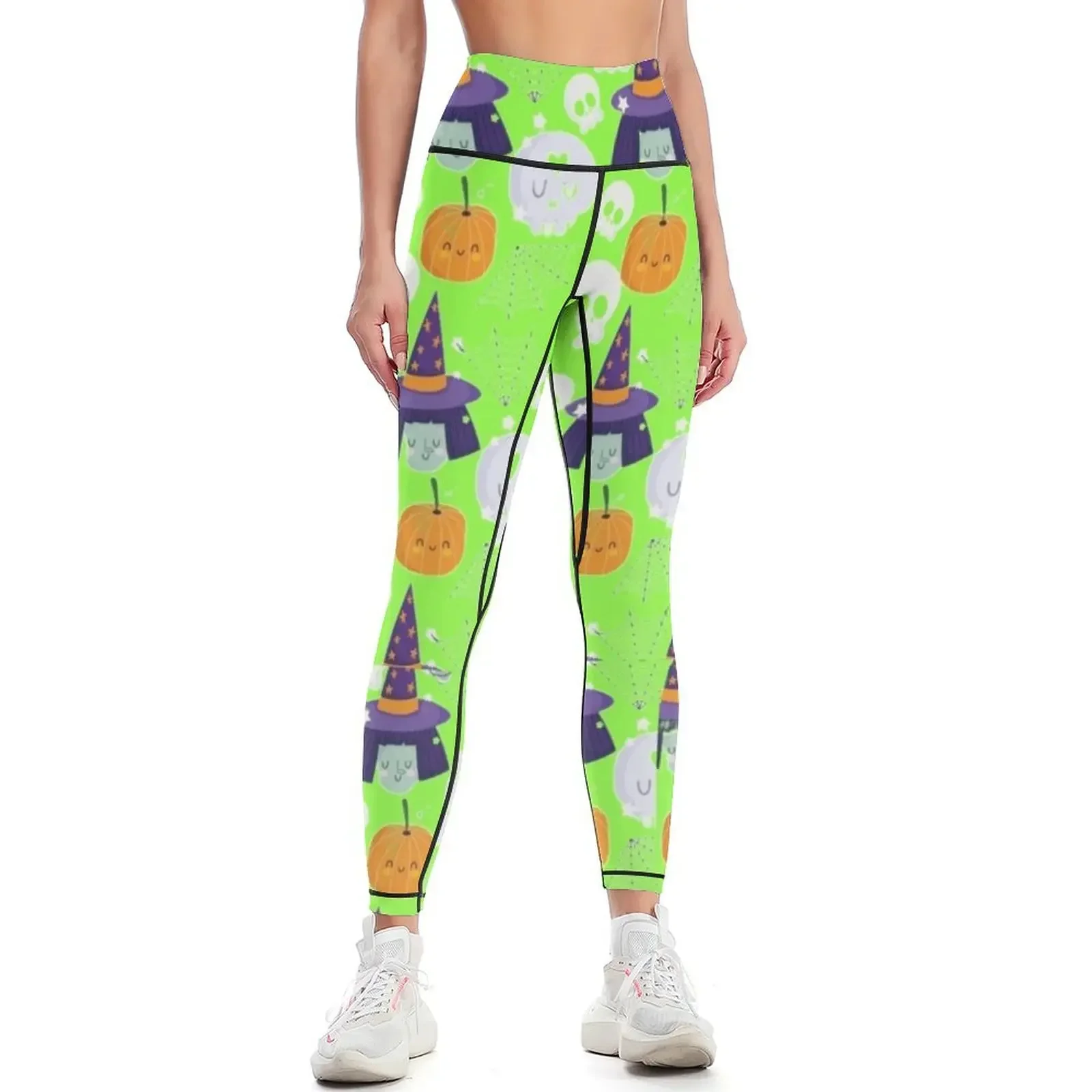 Halloween Funny Pumpkin Cat Spirit Pattern Leggings legings for fitness workout clothes for trousers legging gym Womens Leggings