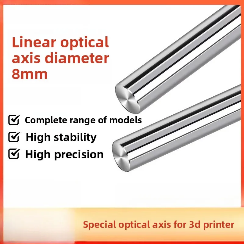 Veekaft 8/10MM Linear Cylindrical Optical Shaft (100-500mm) - High-Precision Rod for Ender 3 CR-10 3D Printer