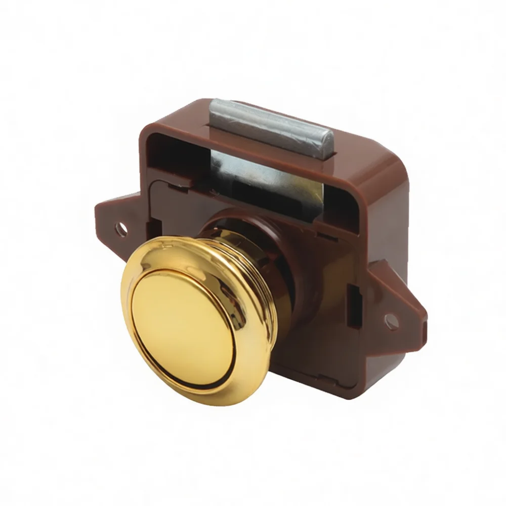Invisible Drawer Latch For RV Yacht Cabinet Door Lock Push Button Catch Handleless Furniture Hardware Press Lock System