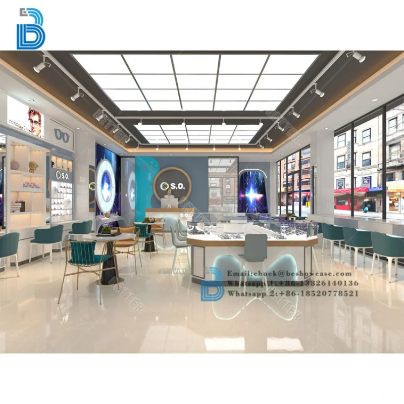 Custom.Optical Shop الأثاث مخصص الزجاج خزائن العرض البصرية النظارات الشمسية عرض الرف عرض العرض البصري