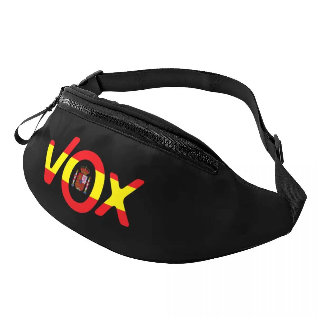 

Fashion Spanish National Emblem Vox Fanny Pack for Cycling Camping Men Women Spain Flag Crossbody Waist Bag Phone Money Pouch