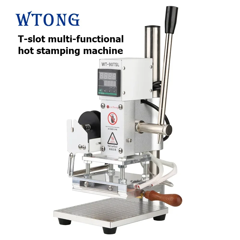 WT-90TSL High Quality Hot Foil Stamp Machine 110V/220V Voltage Leather/Wood Plastic Heat Press for Personalized Customization