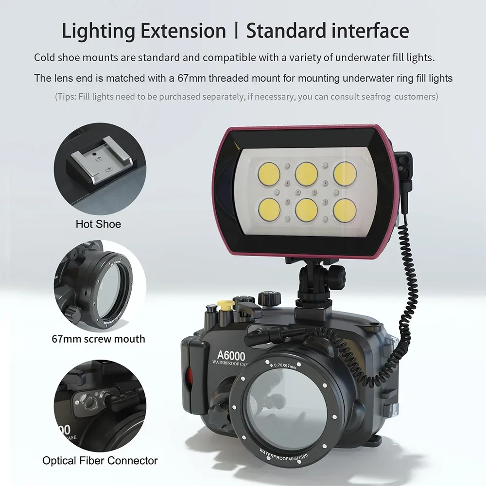 Sea Frog Camera Waterproof Case Underwater Photography Protective Cover Suitable for Sony A5000 A6000 A6300 A6400