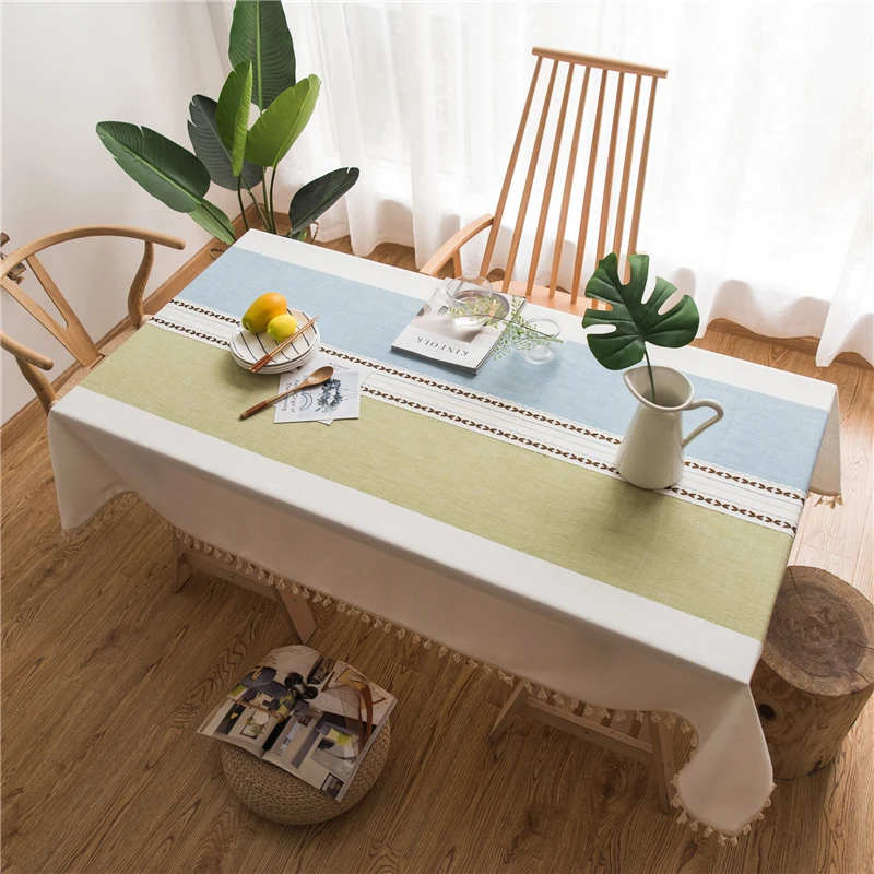 Ins Style Imitation Cotton Linen Tablecloth Rectangular Home Living Room Decor Tablecloth Fresh Style Coffee Table Cover Cloth