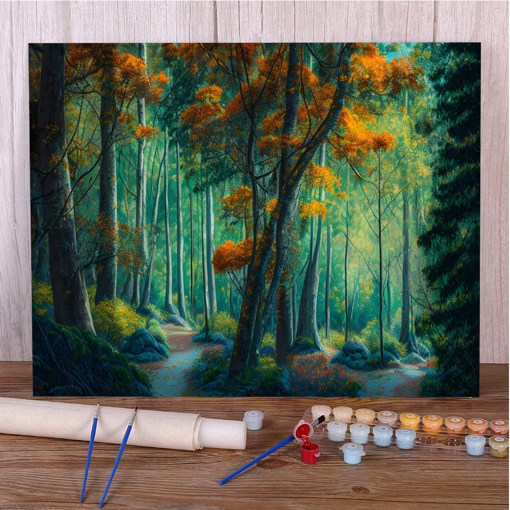 Landscape Beautiful Nature DIY Painting By Numbers Set Oil Paints 40*50 Oil Painting Handmade For Kids For Drawing Handicraft