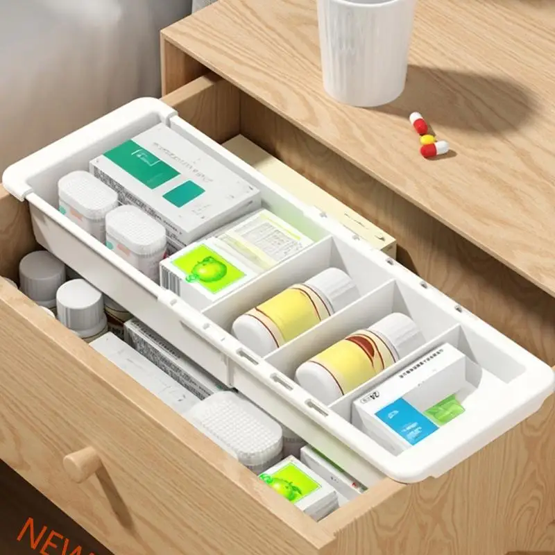 Drawer Storage Tray ABS Materials Adjustable Size Organization