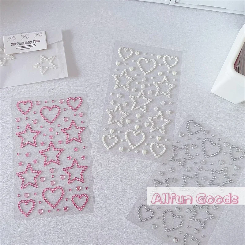 [TG835]3D Star Heart Crystal Stickers Kids DIY Decoration Self Adhesive Jewelry Crafts Sparkly Rhinestone Stickers Girls Gifts