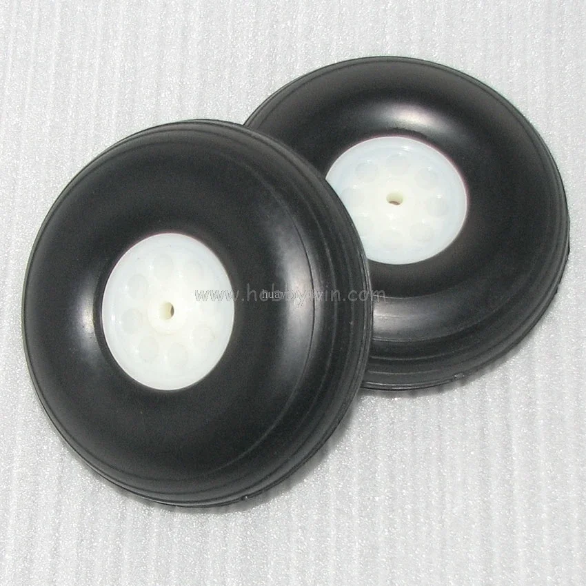 

D127*dia 5*H46mm Rubber PU Wheels with Plastic Hub Treaded 2pcs RC model airplane landing gear parts