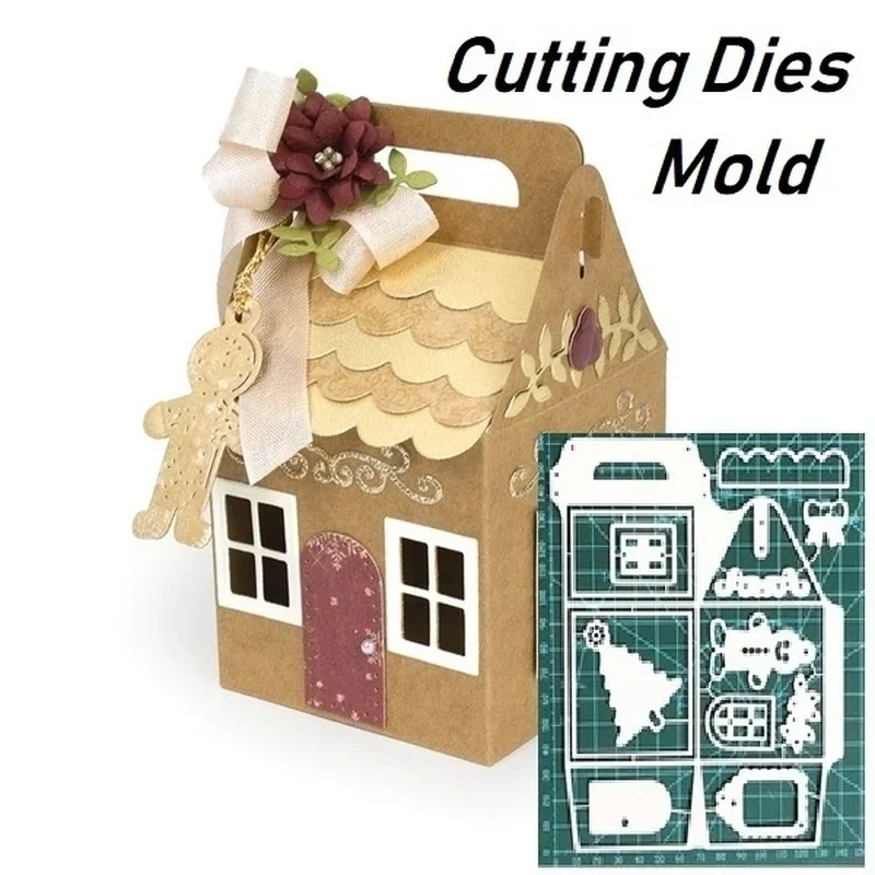 DIY Christmas Gift Box Die Metal Cutting Dies Frame Craft Embossing Stencil for Handmade Paper Card Making Scrapbooking