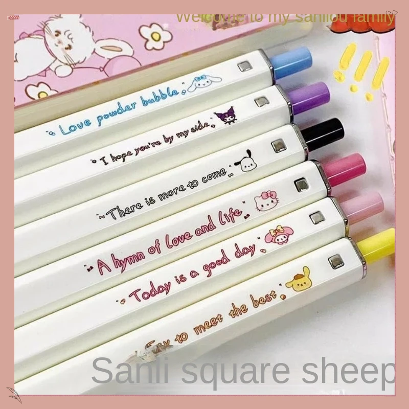 Kawaii San Liou Yu Gui Gou Mei Le Ti Katie Cat Cartoon Cute Black 0.5 Ink Neutral Pen Office Supplies Stationery Childrens Gifts