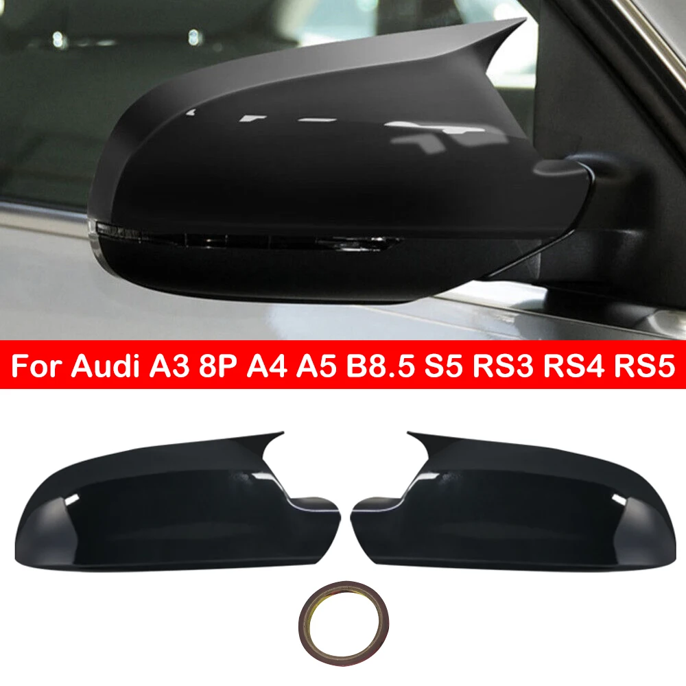 

Rearview Side Mirror Cover Wing Cap Exterior Door Rear View Case Trim Carbon Fiber Look For Audi A3 8P A4 A5 B8.5 S5 RS3 RS4 RS5