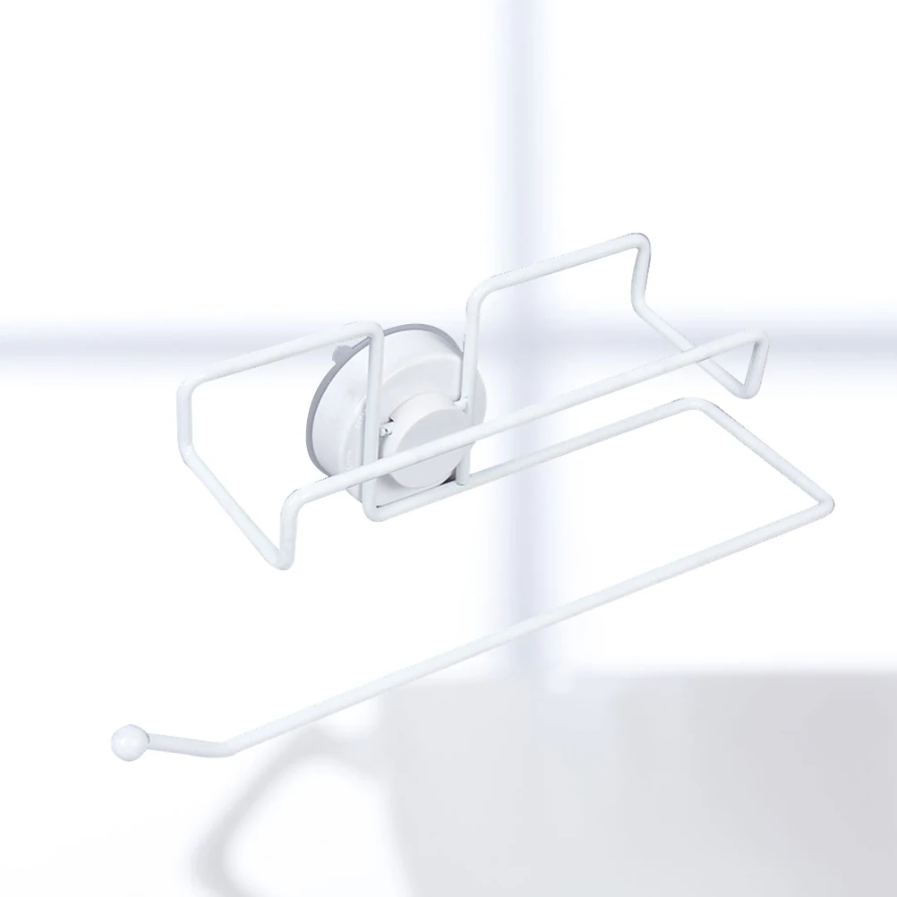 

Paper Towel Holder White Powerful Suction Cup No Tool Install Kitchen Cabinet Roll Holder Rustproof Storage Rack