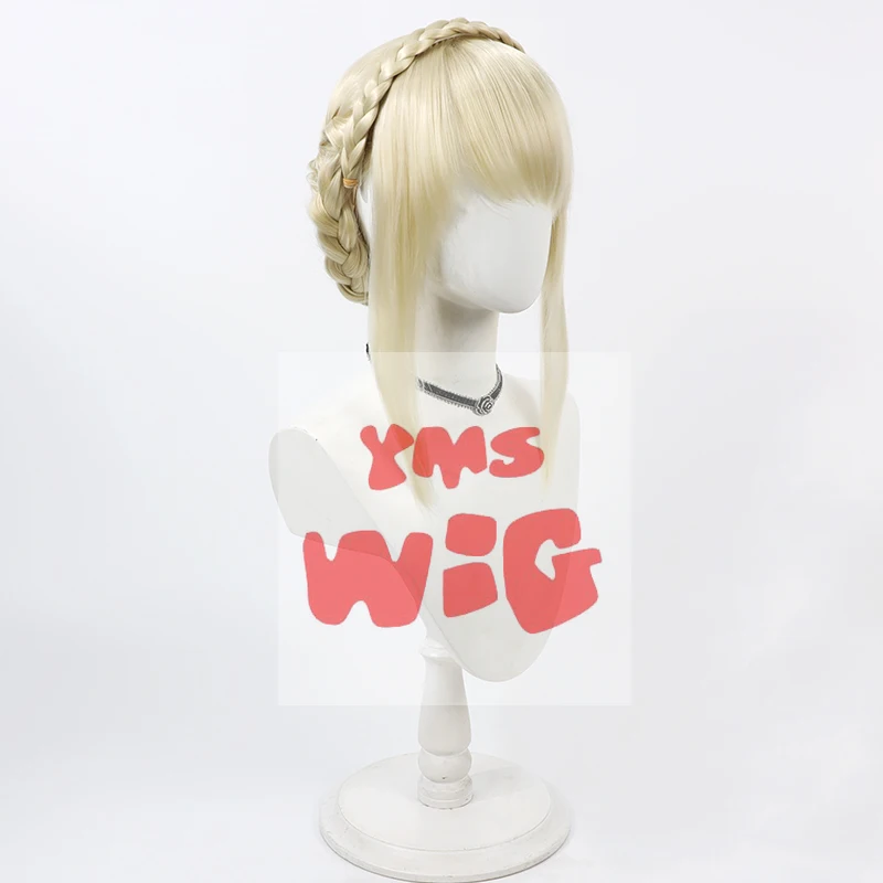 Game Elden Leida Cosplay Wig Light Yellow Split Hairband Hairstyled Heat Resistant Synthetic Hair FFXIV Wigs + Wig Cap