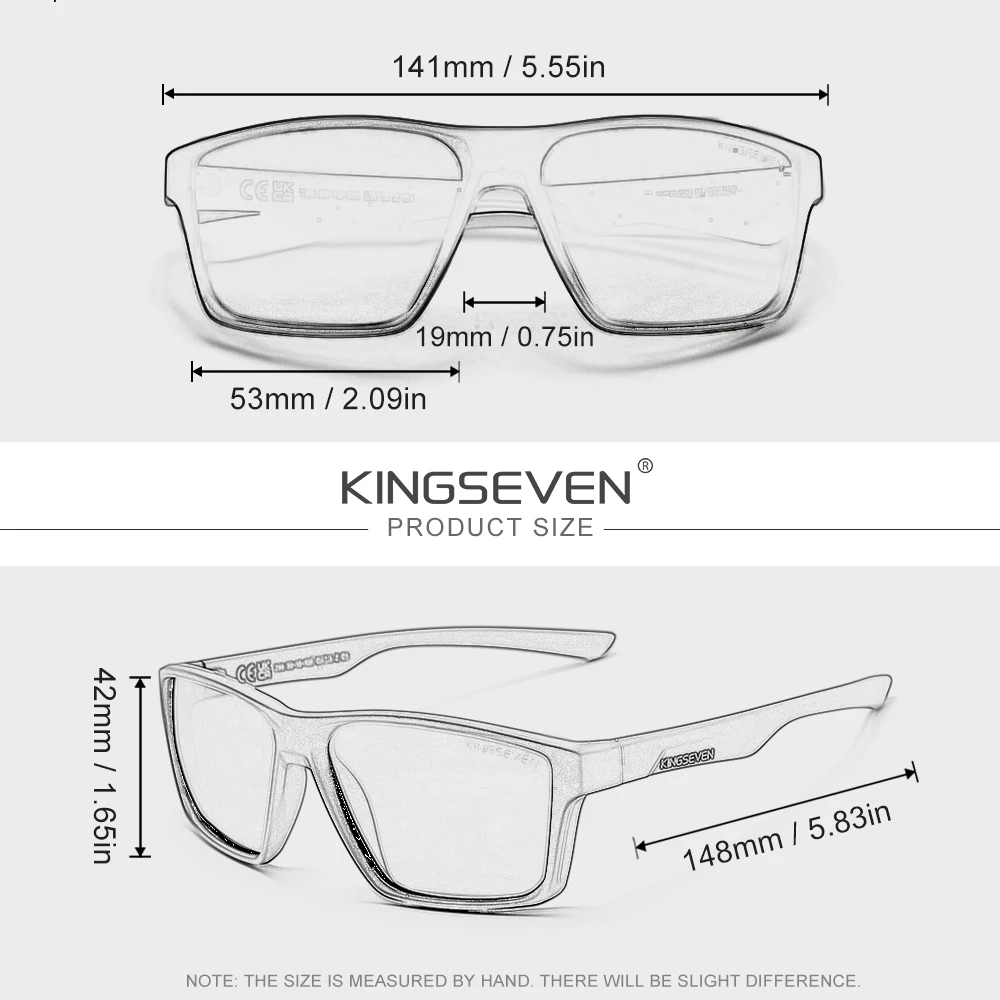 KINGSEVEN Mode Sonnenbrillen Männer Frauen Platz Klassische Polarisierte UV400 Anti-glare Schutzbrille Fahren Kausalen Brillen – Detail 1