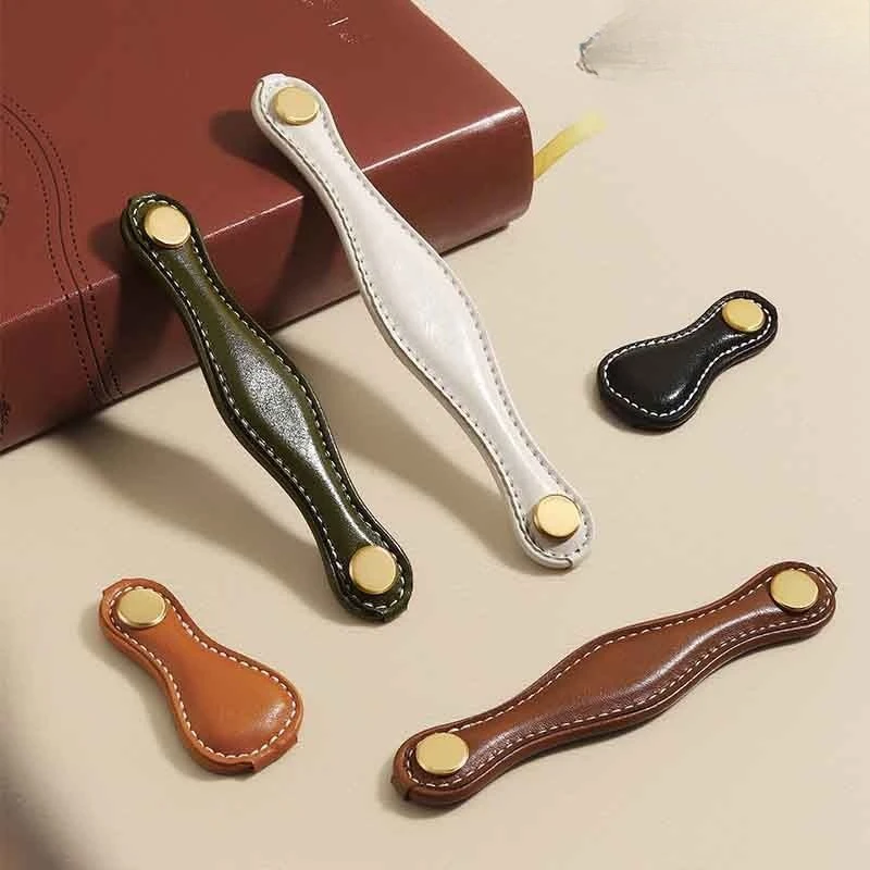 

Cabinet door handle single hole furniture leather drawer wardrobe cabinet zinc alloy handle furniture hardware
