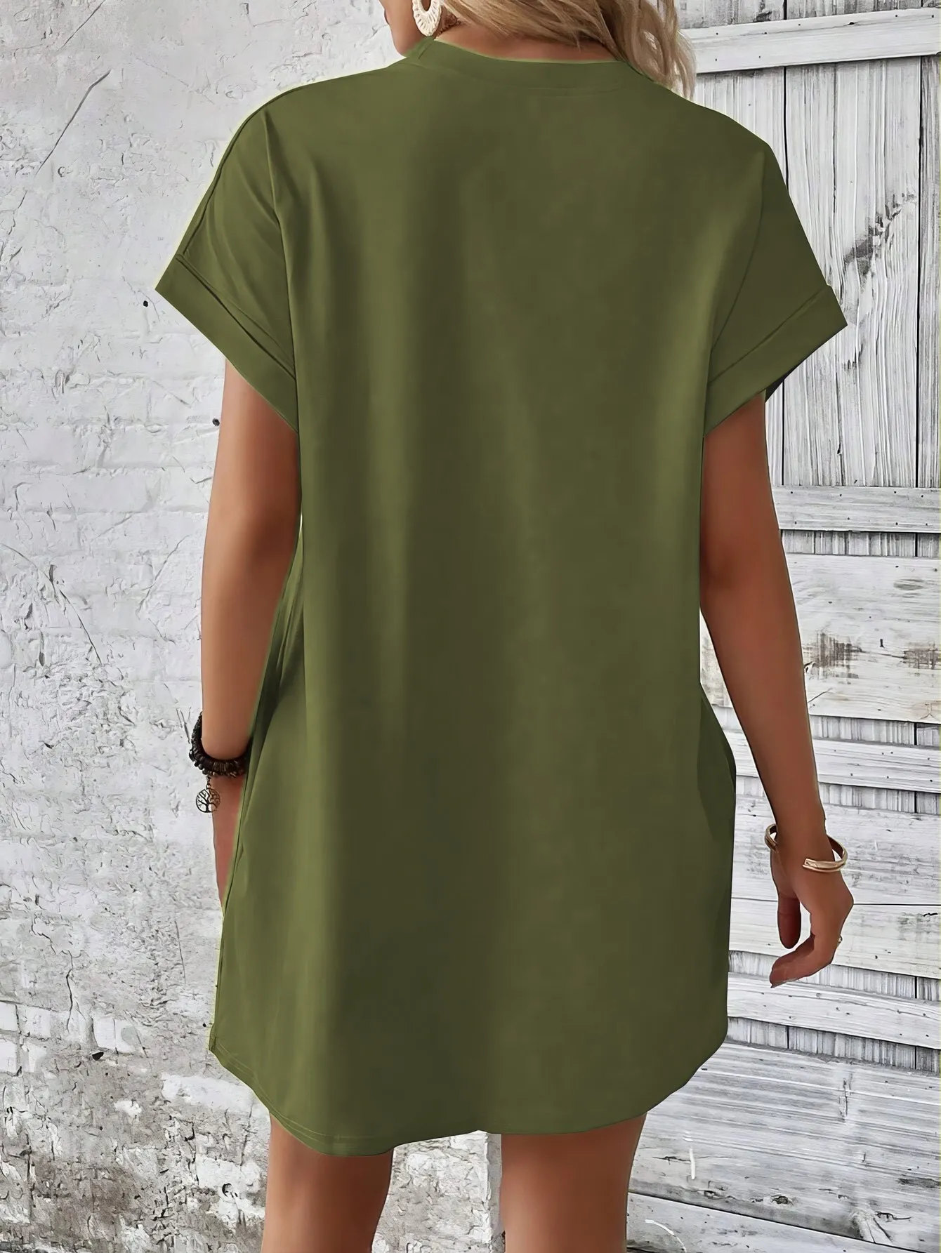 Women\'s Black dress Summer Loose  Print Round Neck Short Sleeve Pocket Comfortable Casual Plus Size Dress