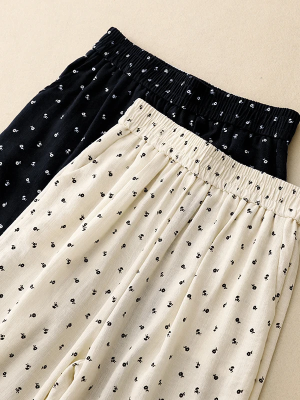 Pantalones de pierna ancha con estampado de retazos y ribete de encaje, cintura elástica, pantalones largos informales de pierna recta, ropa de verano de talla grande para mujer...