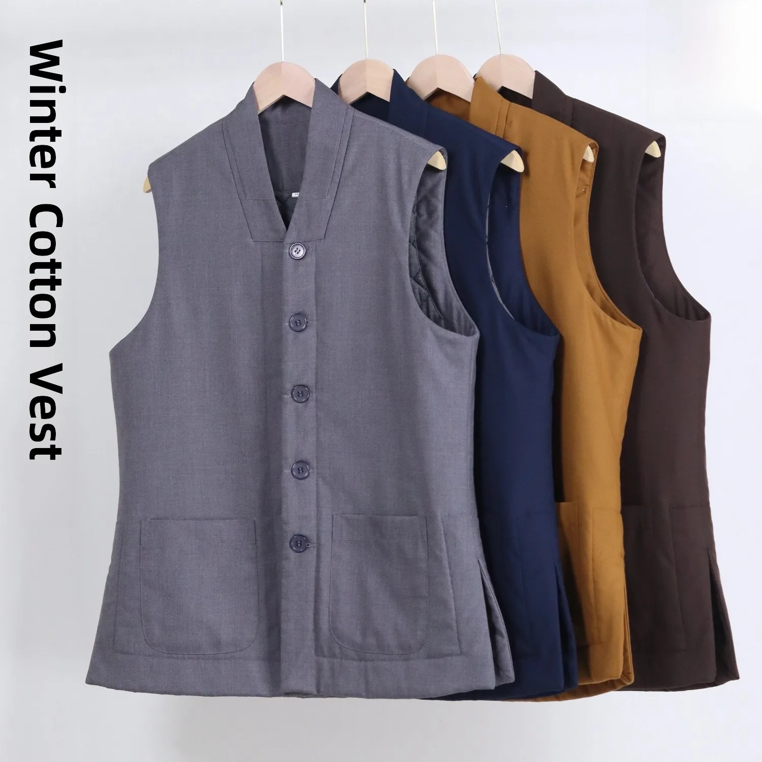 thickened-cotton-monk's-vest-winter-warm-religious-clothing-for-men-and-women-casual-loose-fit-pure-color-single-button