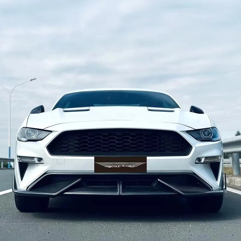 Picture 3: Carbon Fiber Body Kit for  Mustang 2018-2023 Front Lip Splitters Side Skirts Rear Diffuser