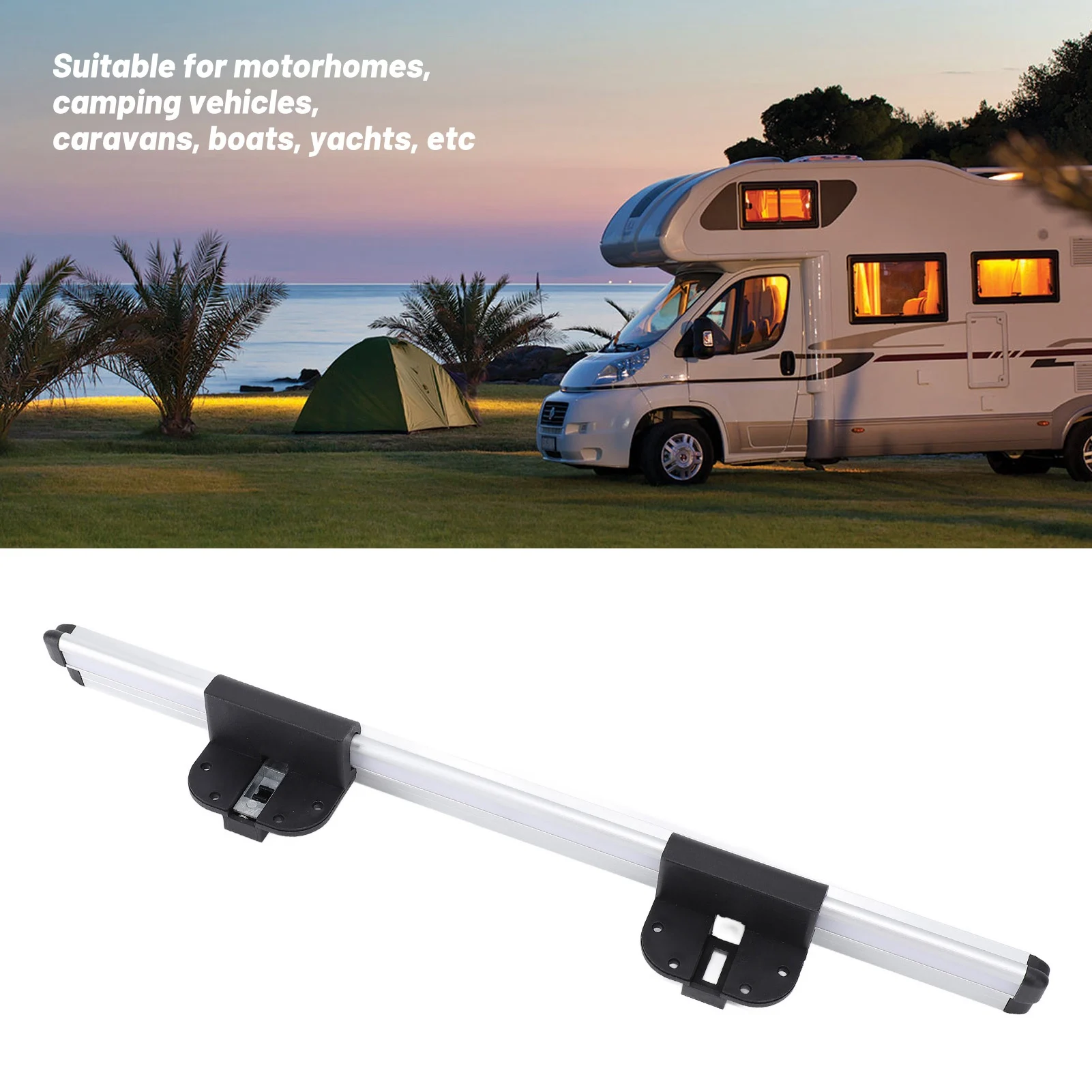20in RV Table Rail Aluminum Alloy Anodized Strong Support Table Guide Rail for Camping Vehicle Trailer Motorhome Accessories