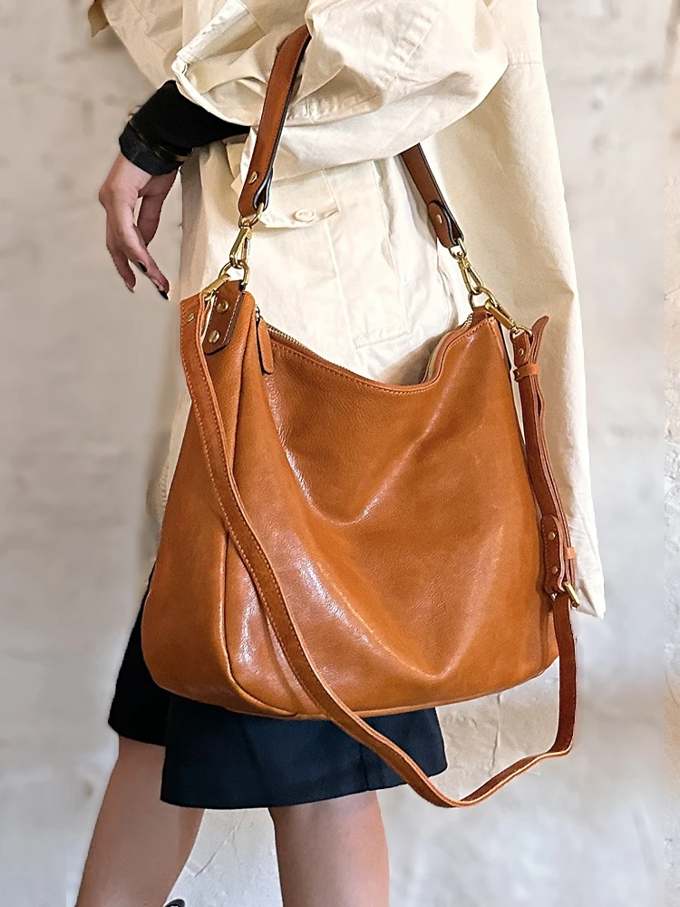 

Fashion smple high quality genuine leather women's shoulder bag casual luxury real cow leather female large capacity handbag