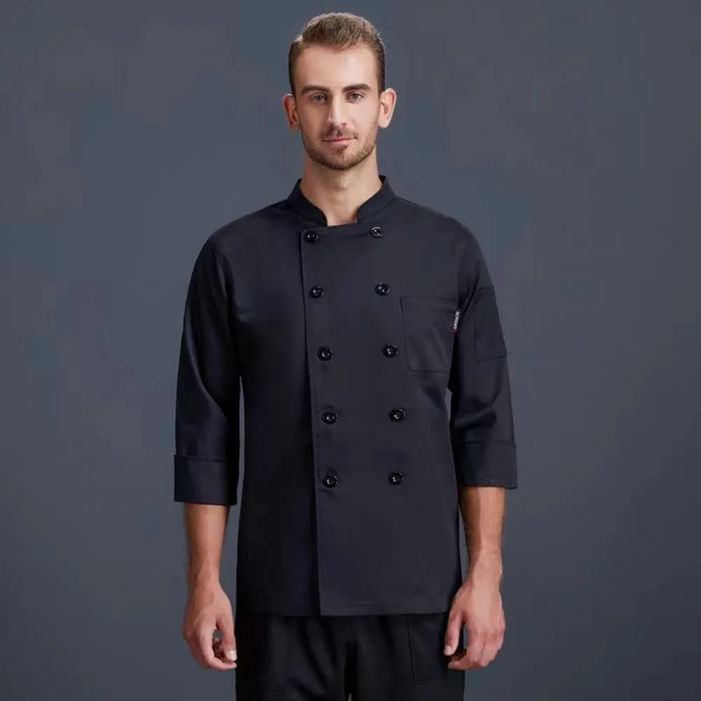 Heren- en dameskokjas - Wit keukenuniform met lange mouwen voor restaurant, hotel en catering