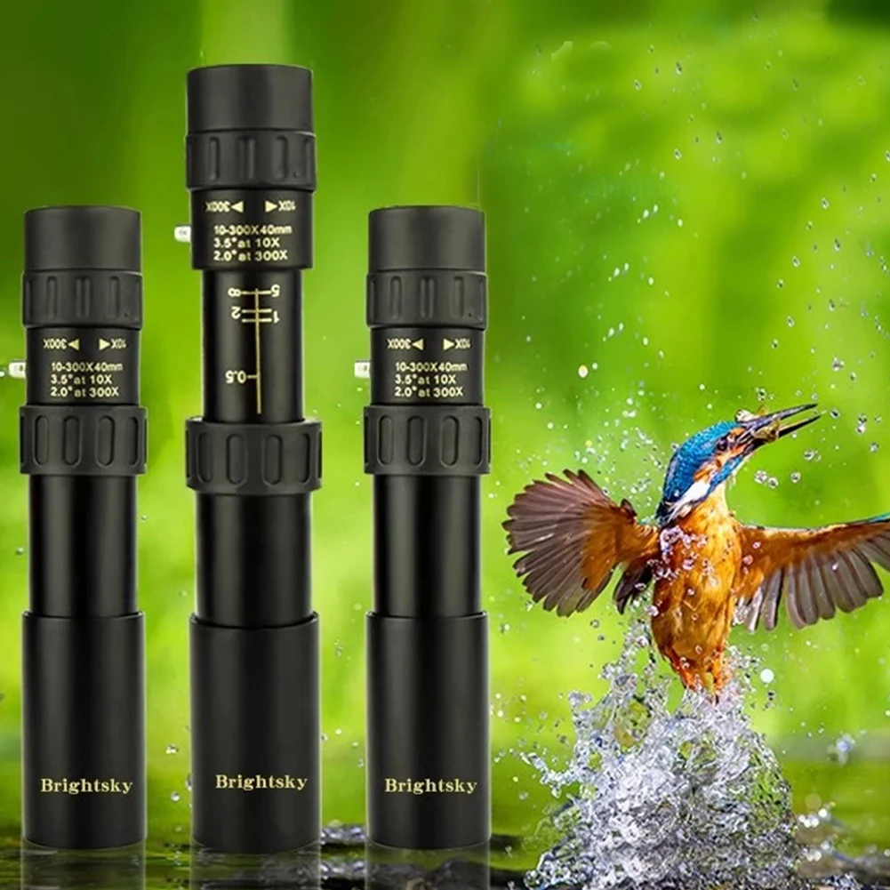 

Монокулярный телескоп HD с зумом 10-300X40 мм и адаптером для смартфона, штатив, уличный телескоп для кемпинга, охоты, наблюдения за птицами для взрослых