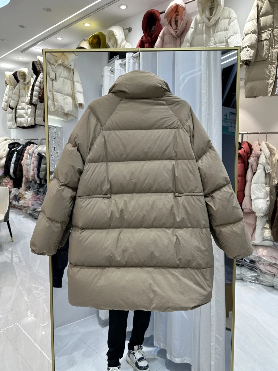 2025年ヨーロッパ冬新作レディースダウンジャケット防風通勤スタンドカラーダウンジャケット