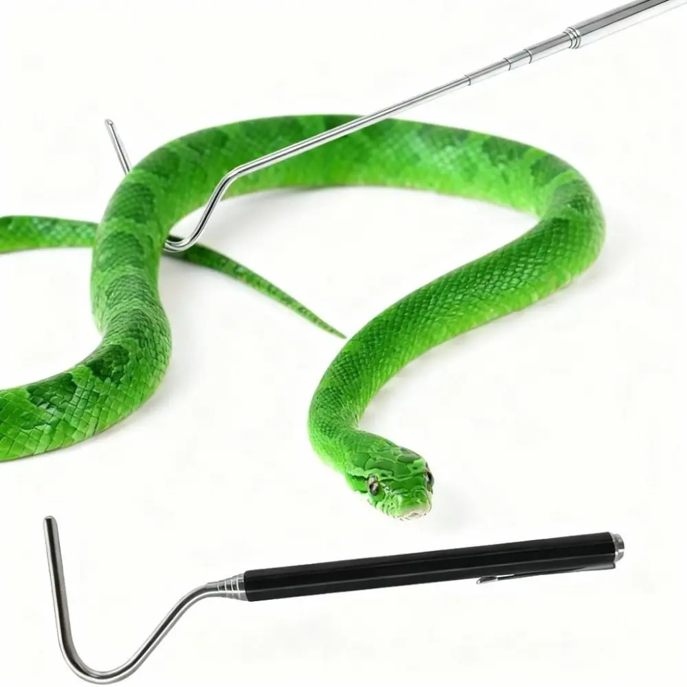 

Adjustable Snake Hook Retractable Stainless Steel Reptile Catcher Rounded Head Non Slip Grip Reptile Handling Tool Zoo Keepers