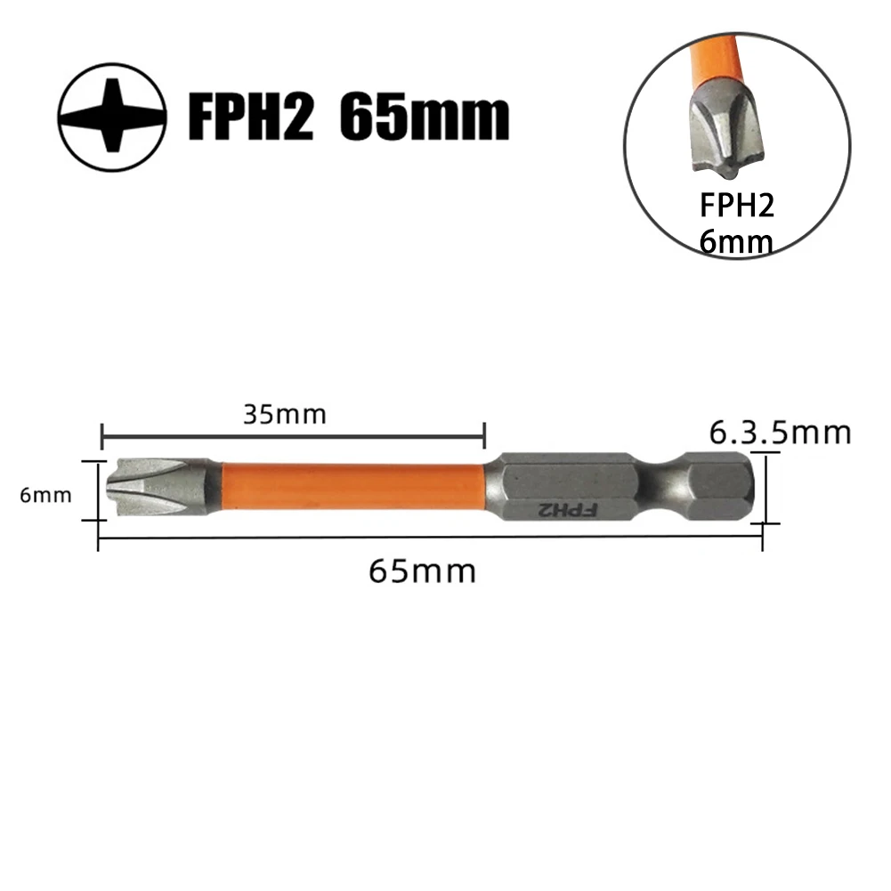 Magnetic Screwdriver Bit 65mm/110mm For Electrician Hand Tools Home Kit Orange Parts Replacement Slotted Cross Alloy Steel