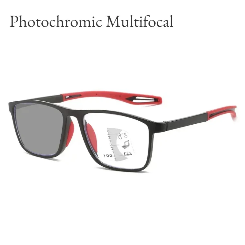 Photochromic Multifocal Reading Glasses TR90 Sport Progressive Near Far Sight Eyewear Men Women Hyperopia Eyeglasses +1.0 To+4.0