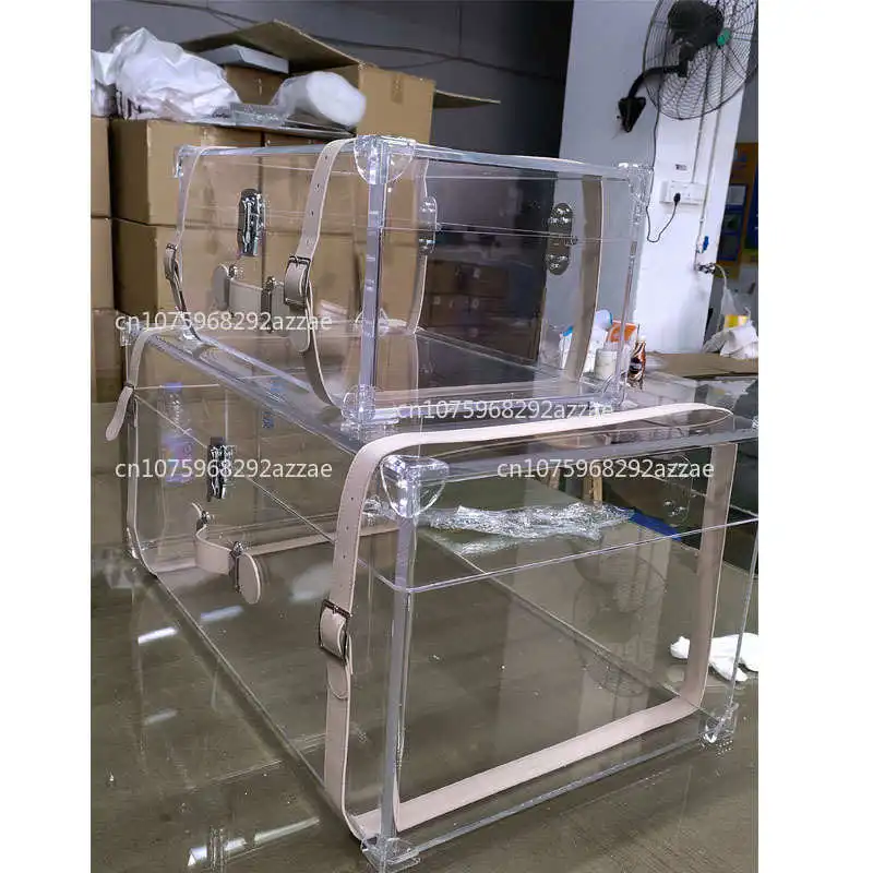 

Transparent acrylic box with lock display box Large capacity storage box
