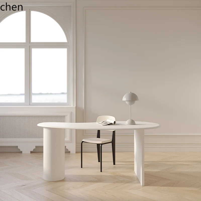 HT Modern Minimalist Desk Creative Computer Desk Household Single Shaped Solid Wood Desk