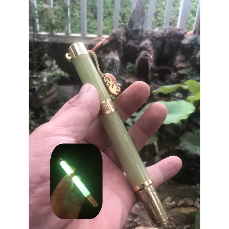 

New Natural Stone Fluorite Inlaid With Night Pearl Luxury Pen Calligraphy Fountain Pen Office Gift Box