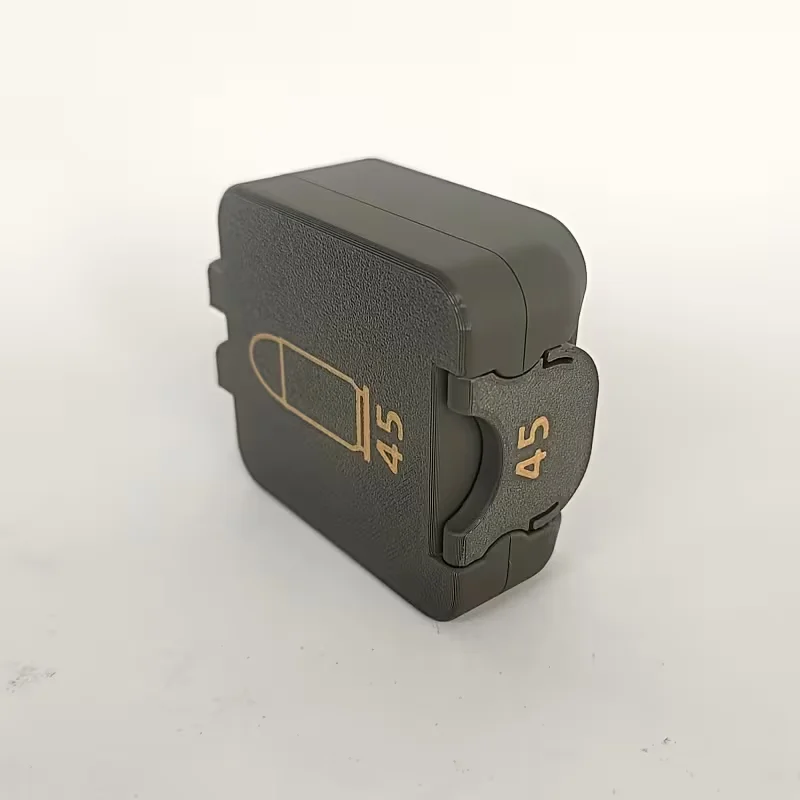 Mini-Munitionsbox für 45 ACP, Fassungsvermögen für 25 Schuss, Deckel mit Schnappverschluss und herausnehmbarem Innenfutter, kompakte Munitionsbox für Pistolen. – Detail 5