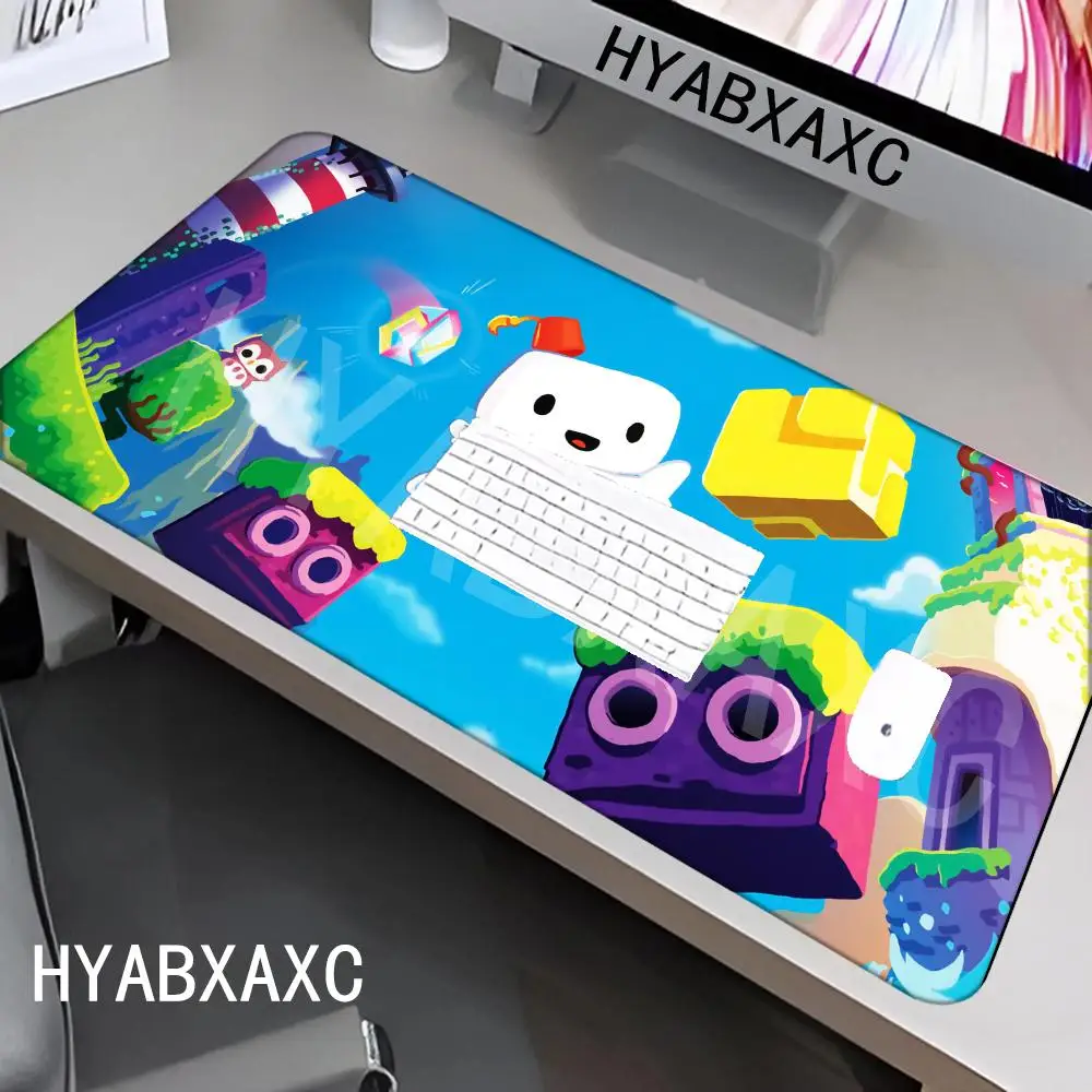 HYBXAXC F-Fez Desk Mat Gomez Mouse Pad Large Desk Gaming Desk Decor Extended Gaming Keyboard Mats Large XXL Gamer Mousepad 90x40