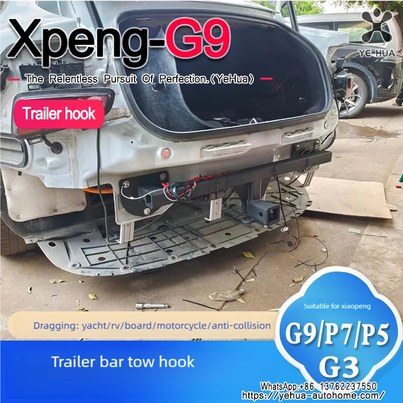 For Xpeng G9 2023-2024 Off-Road Drag Tail Hook Durable Vehicle   Trailer Bar Anti-collision Modification Accessories