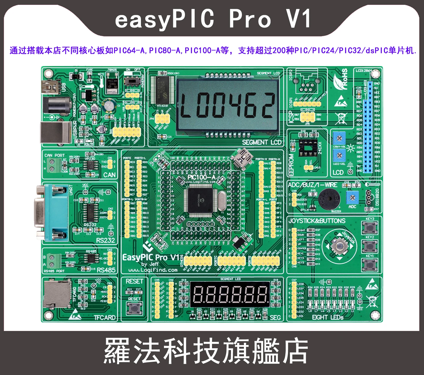 

Easypic Pro Learning Evaluation Development Board DsPIC PIC32 PIC24 with Pic32mx795f512l