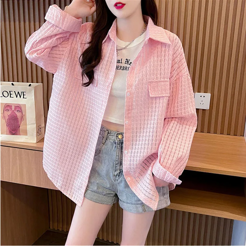 Fashion Sun Protection Shirt Women 2024 New Summer Casual Sun-Protective Clothing Coat Shirt Coats Sun Protection Clothes 115KG