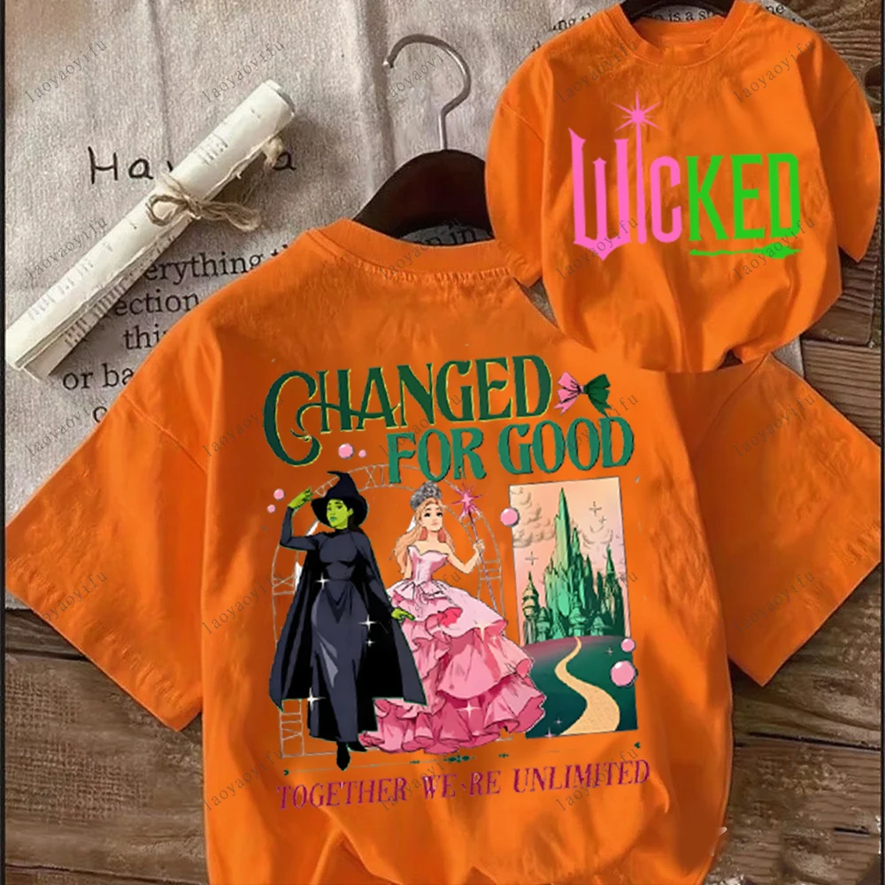 تي شيرت مطبوع برسومات فيلم شريرة لعام 2025-للجنسين من القطن برقبة دائرية وأكمام قصيرة ملابس الشارع الشهير تي شيرت هدية للنساء والرجال #4