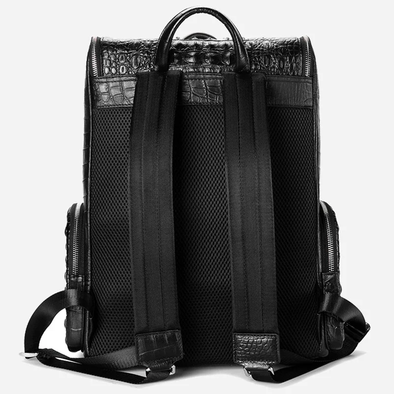 2024 New Fashion Genuine Leather Men Backpacks Alligator Male Korean Backpack Large Business Casual Laptop School Computer Bag