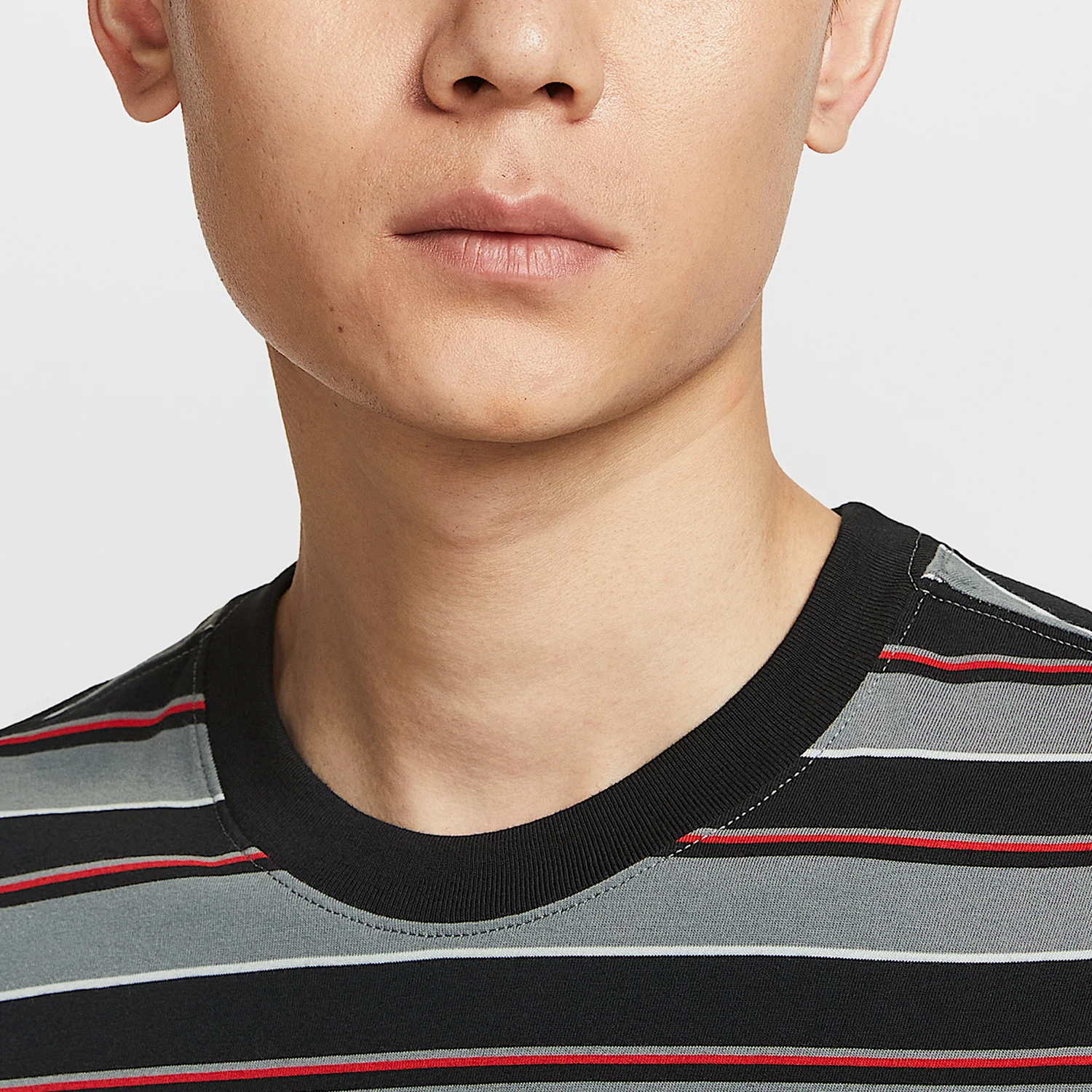 Nike véritable été hommes décontracté rayé doux respirant à manches courtes HJ0551-011