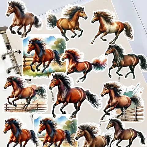 Adesivo de cavalo galopante fofo, 20 peças, para bagagem, skate, telefone, laptop, moto, bicicleta, parede, guitarra/diy, scrapbooking, diário