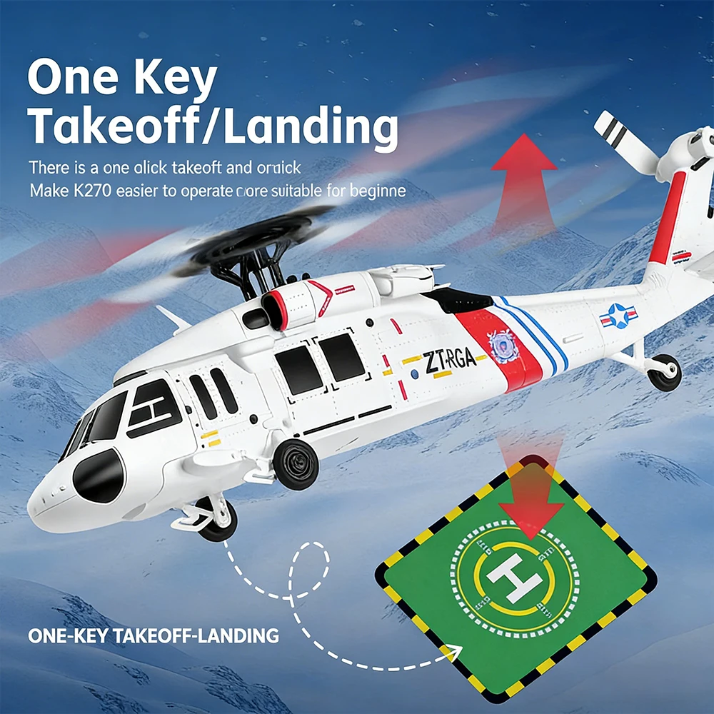 2026 New WLtoys K270 RC Helicopter 2.4G 4CH Brushless Motor with Optical Flow Altitude Hold 6-Axis Gyroscope Drone Toy for Kids