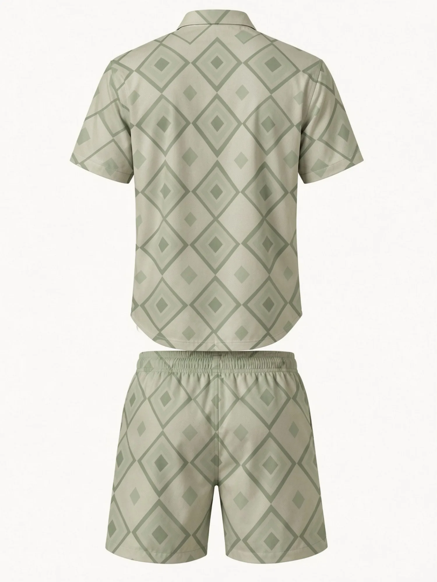 Mens Floral Short Sleeve Shirt and Drawstring Shorts Set Beach Vacation Casual Beach Two Piece Matching Resort Outfit Resortwear view 3