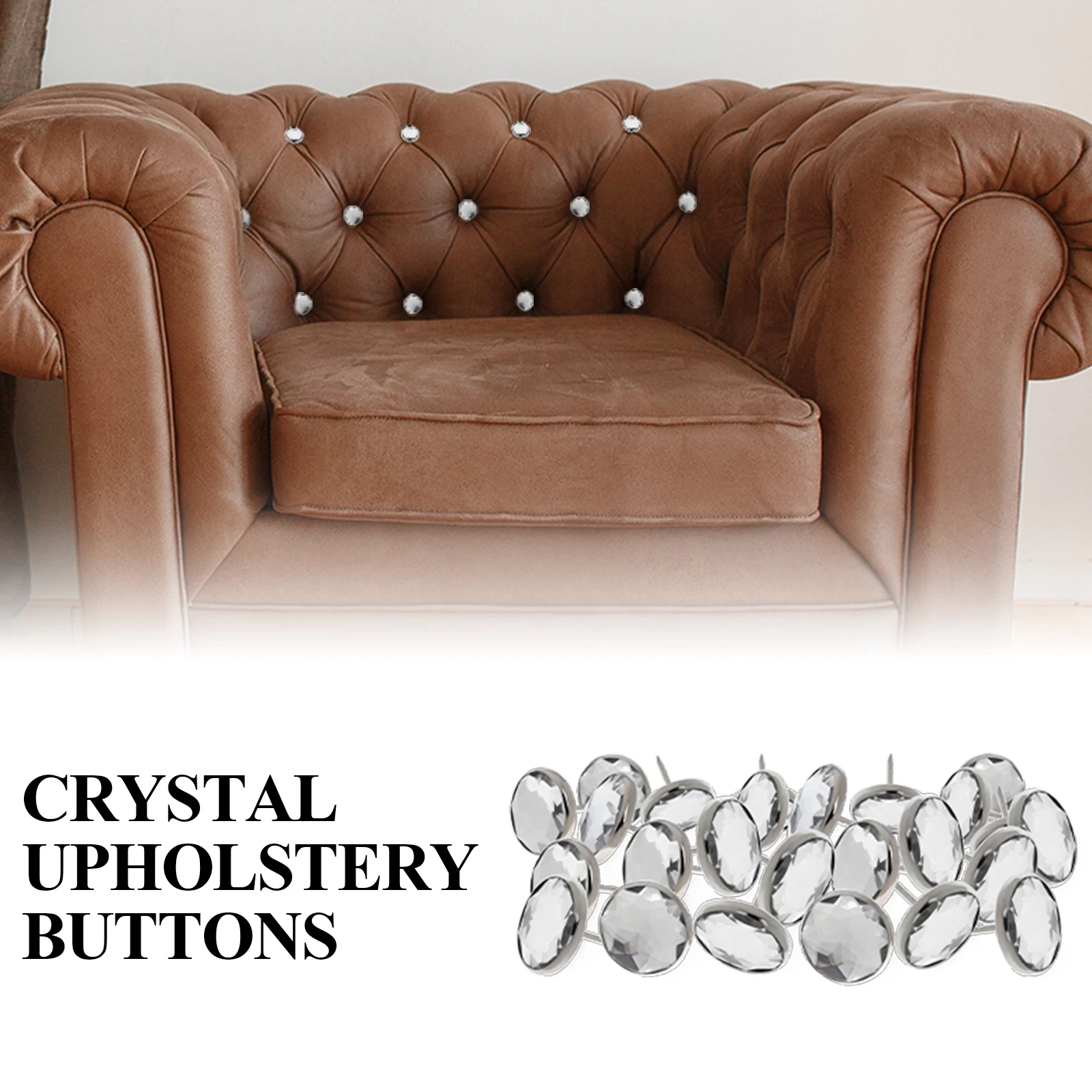 25 sztuk 20mm/22mm kryształowe przyciski tapicerskie Sofa zagłówek przyciski Nail Tacks Decor dla skórzane łóżka meble DIY zapasy rzemieślnicze