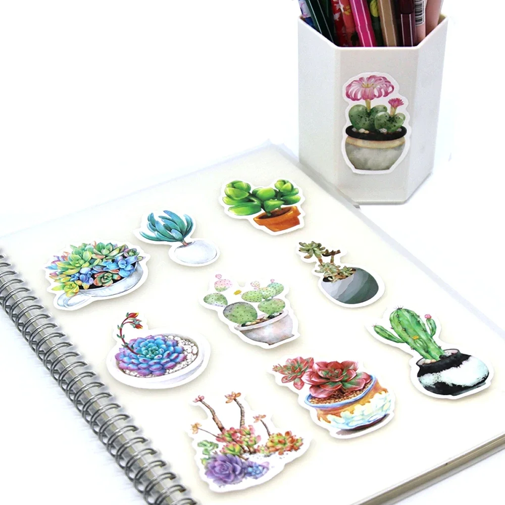 10/50pcs Succulent Plants Stickers Cartoon Decals Toy Stationery Guitar Phone Bicycle Laptop Luggage Car Graffiti Kids Sticker